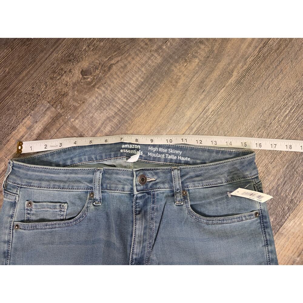 Amazon Essentials Women's Jeans 12 Long High Rise Skinny Blue Stretch Denim NWT - Picture 6 of 7